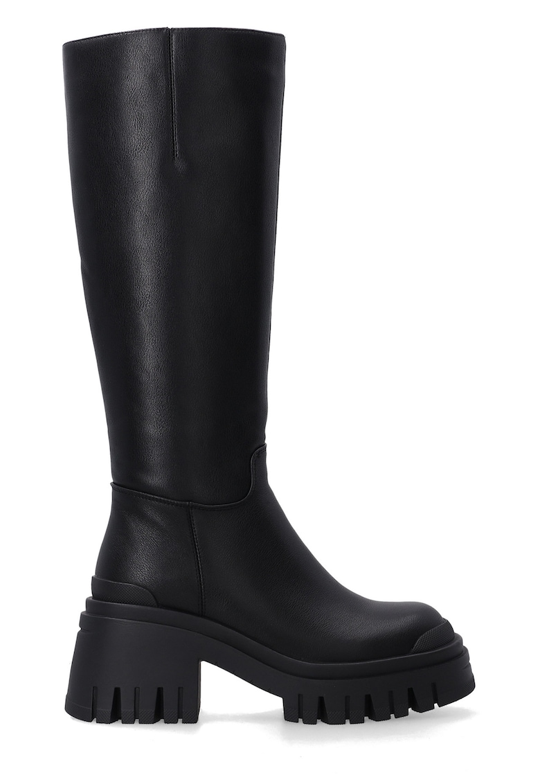 Ghete negre de dama cu talpa masiva