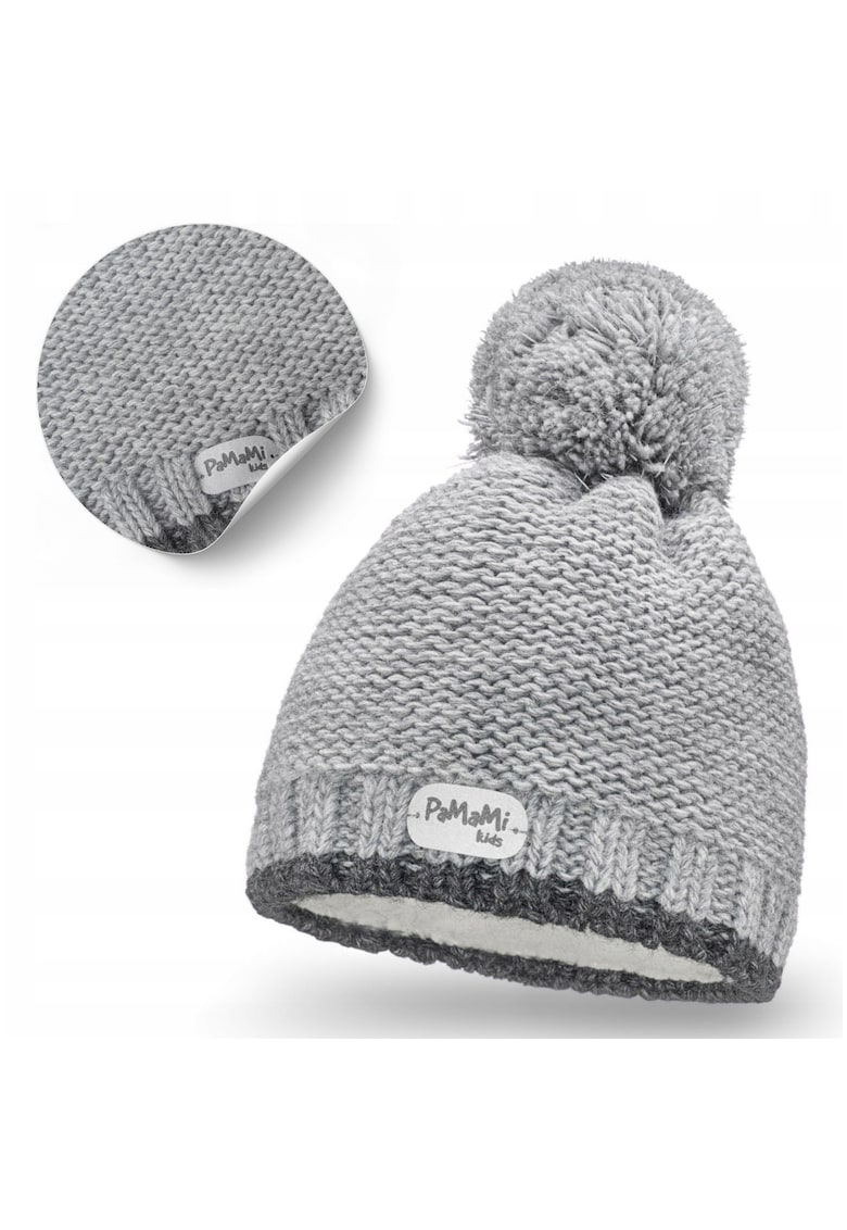 Caciula de iarna pentru copii - izolata - gri - 50-55 cm - captuseala din fleece - pompon reflectorizant - design universal - material: 85% acril - 15% poliamida - inaltime: 20 cm - latime: 20 cm - varsta: 3-7 ani - durabilitate - ingrijire usoara