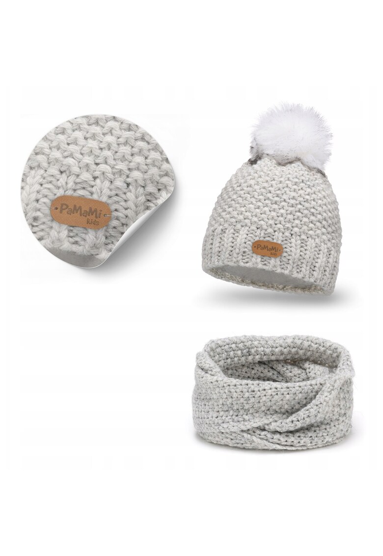 Set de iarna pentru copii - caciula cu captuseala din fleece - incalzitor de gat - 50-55 cm - 20 cm latime - 20 cm inaltime - 20 cm inaltime - 43 cm latime - protectie impotriva frigului - material elastic - sursa de caldura sanatoasa - multicolor - 2 p