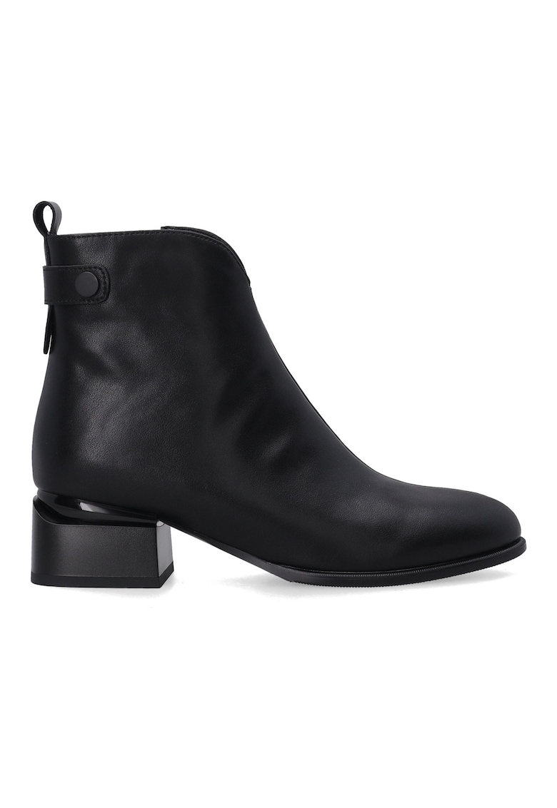 Venezia Botine din piele cu varf alungit - Negru