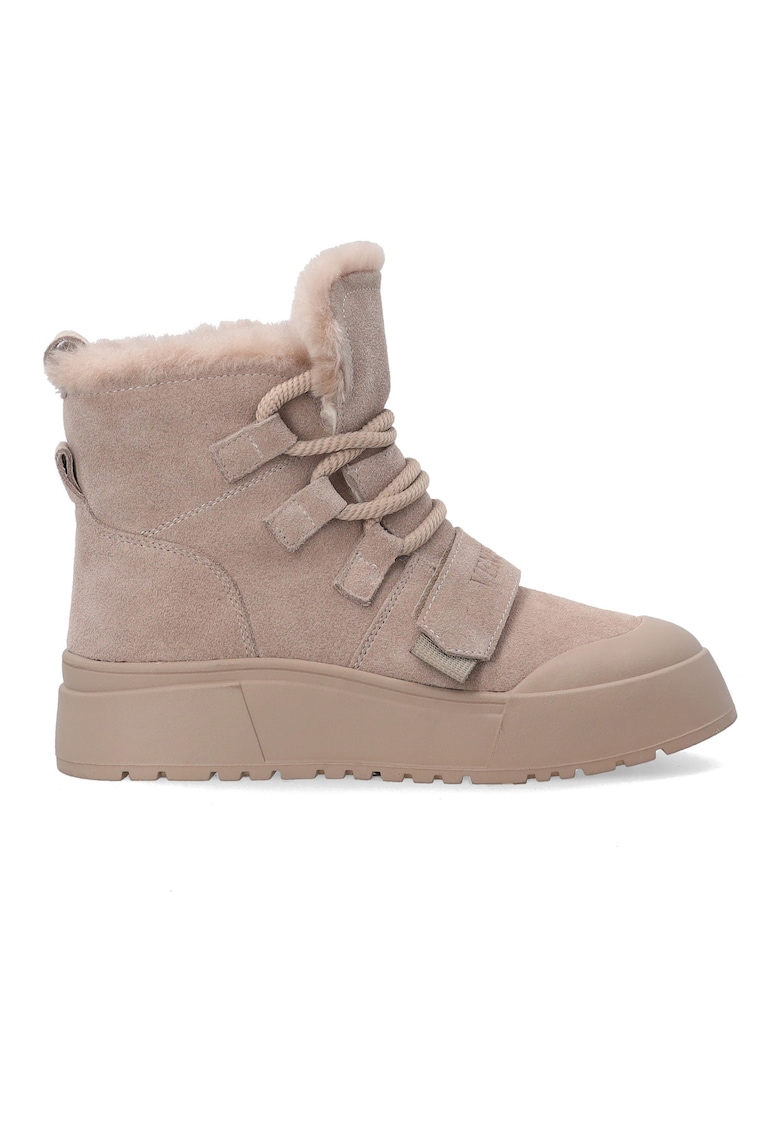 Cizme de zapada cu sireturi - din piele intoarsa naturala