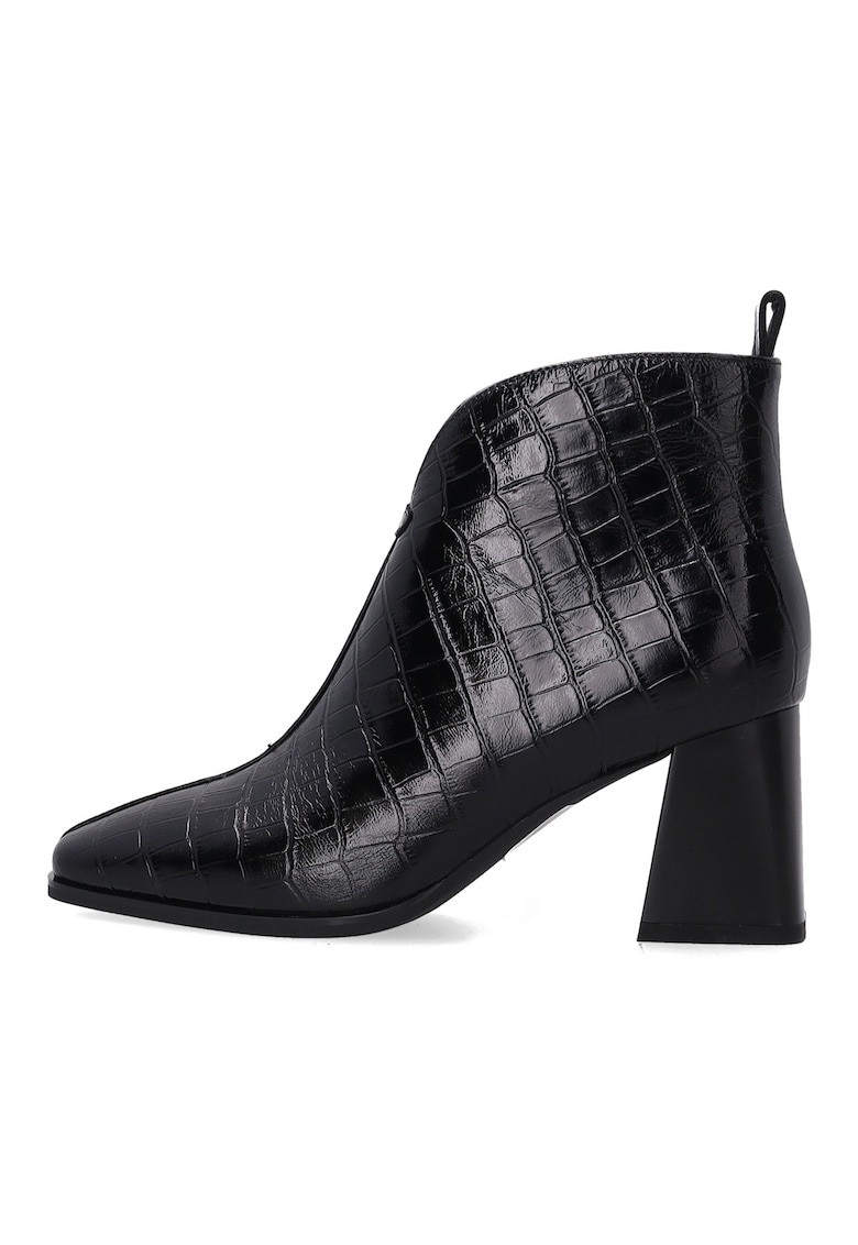 Ghete negre din piele cu relief - talpa