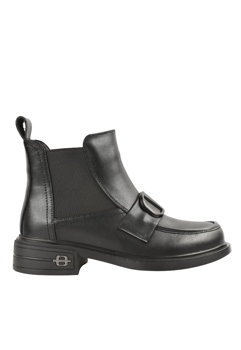 Ghete casual piele naturala neagra - Negru