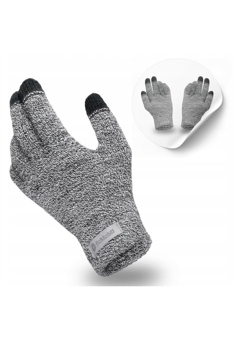 Manusi de iarna pentru barbati - gri deschis - marime universala - compatibile cu ecranele tactile - prelucrare de inalta calitate - design modern si clasic - placute la atingere - material rezistent la scarpaturi - lungime: aprox. 24 cm - latime: aprox