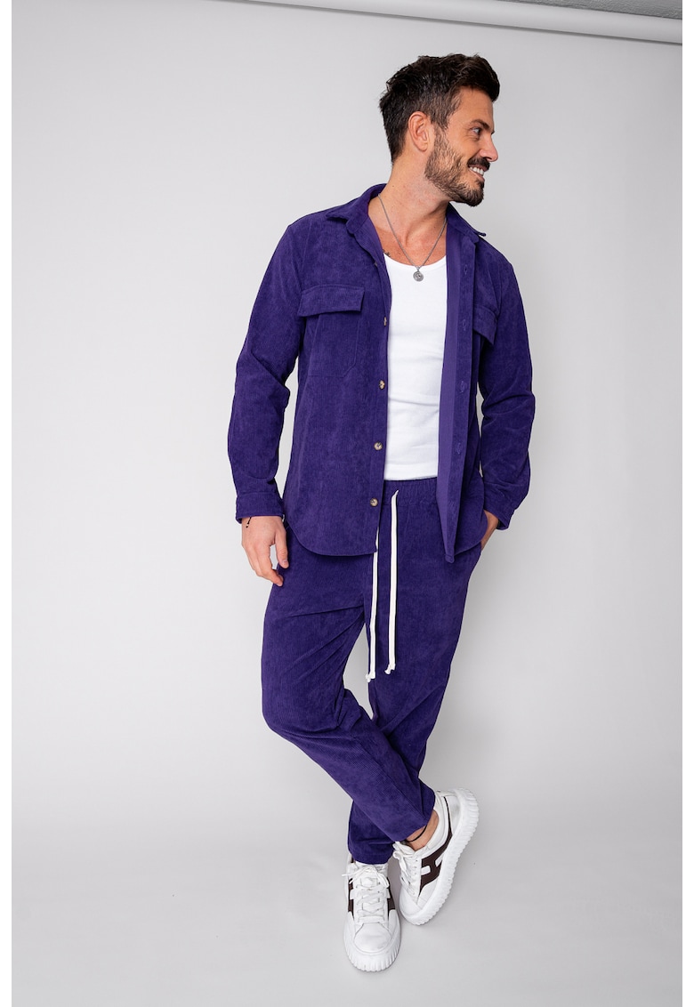 Set Camasa si pantalon lung din reiat Mauve 18703