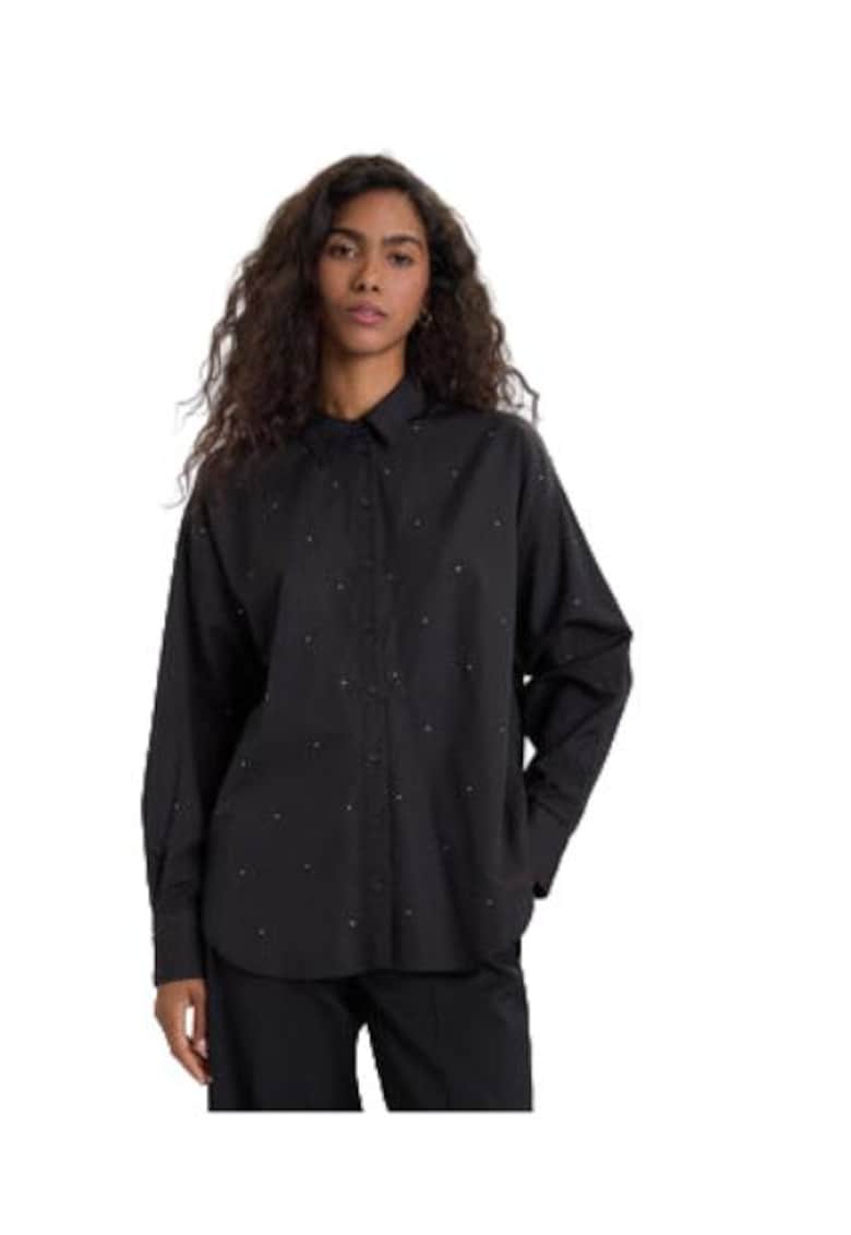 Camasa dama - poliester/bumbac - negru -