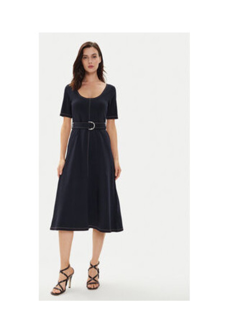 Rochie casual Dama - bleumarin - 50% bumbac organic - 46% modal - 4% elastan -