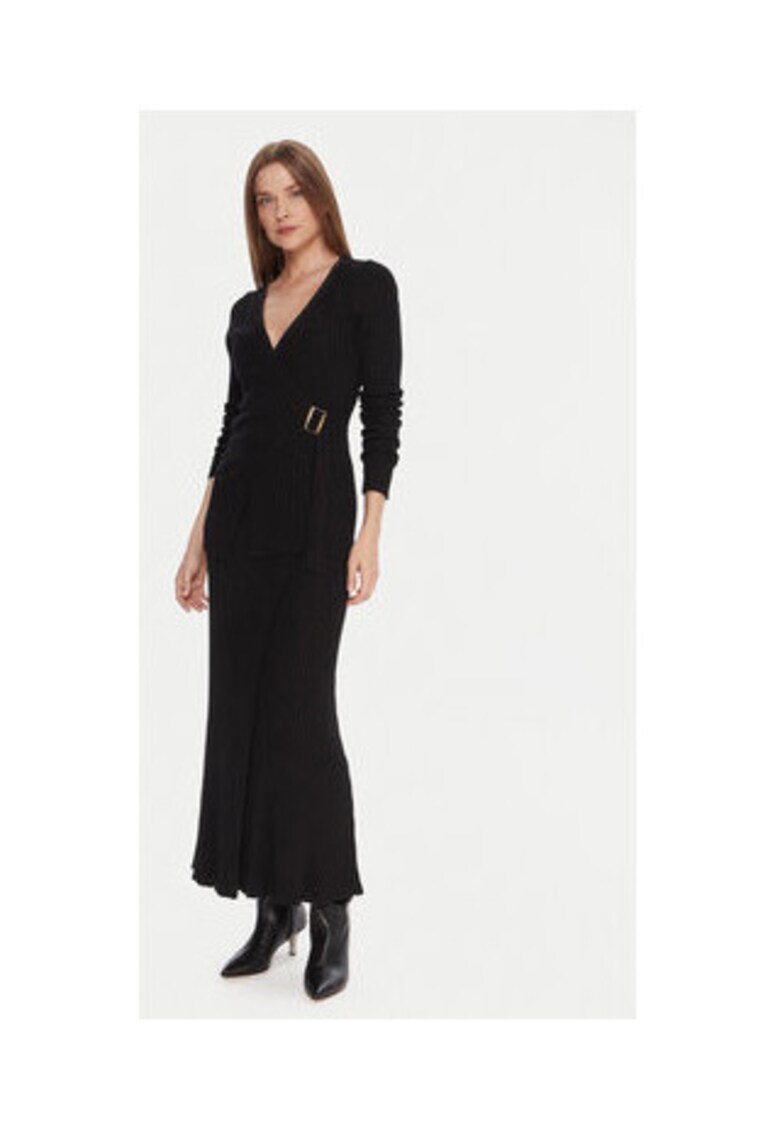Fusta maxi - neagra - 35% poliamida - 30% viscoza - 30% lana - 5% casmir -