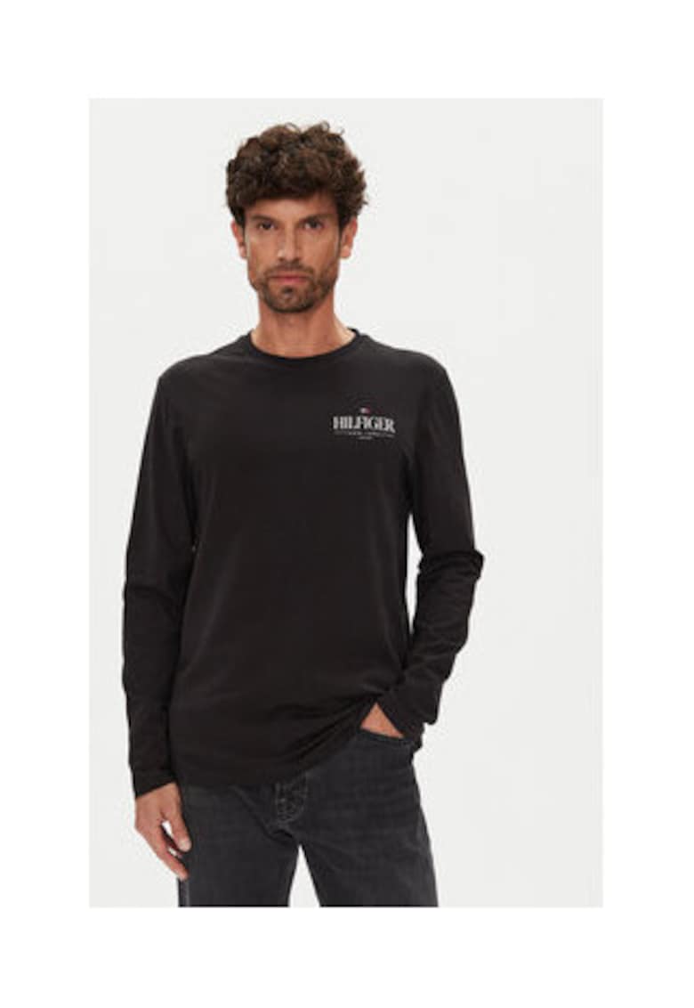 Bluza cu maneca lunga Barbati - Negru - 100% bumbac - Negru