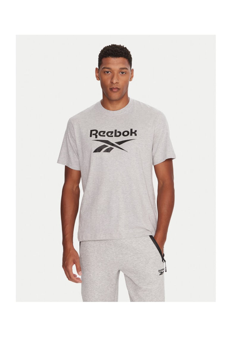 Reebok Tricou Barbati - Gri - 88% bumbac - 12% poliester