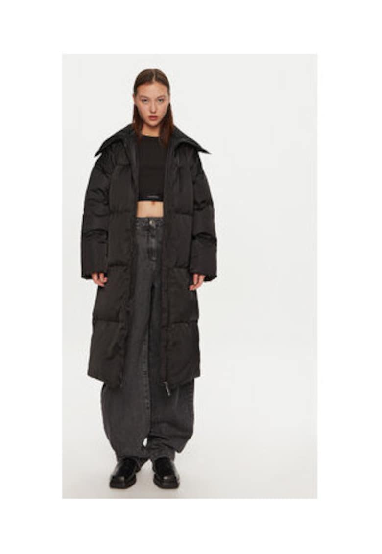 Palton de iarnă poliester - negru