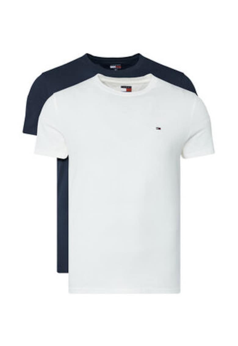 Set 2 tricouri barbati - bleumarin - ecru - 100% bumbac