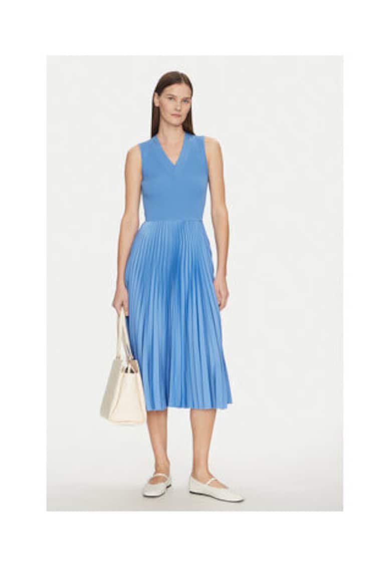 Rochie casual Dama - Albastru - 76% viscoza - 24% poliamida -