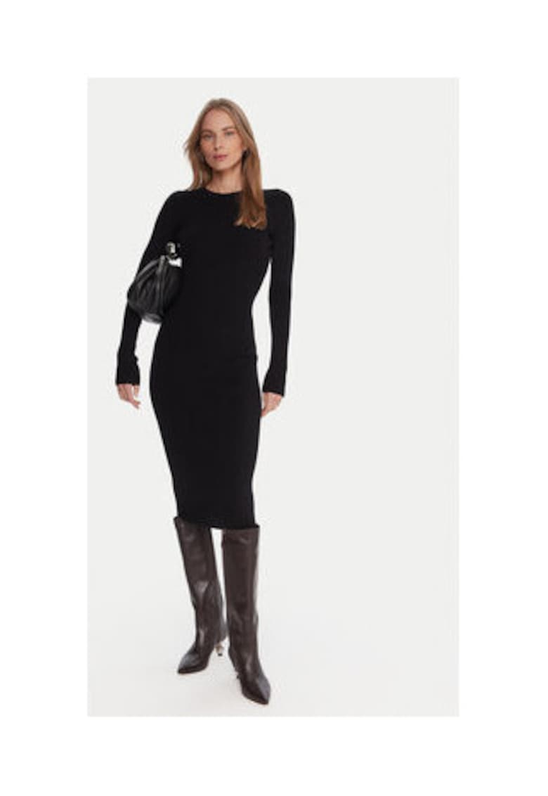 Rochie tricotată de damă - Negru