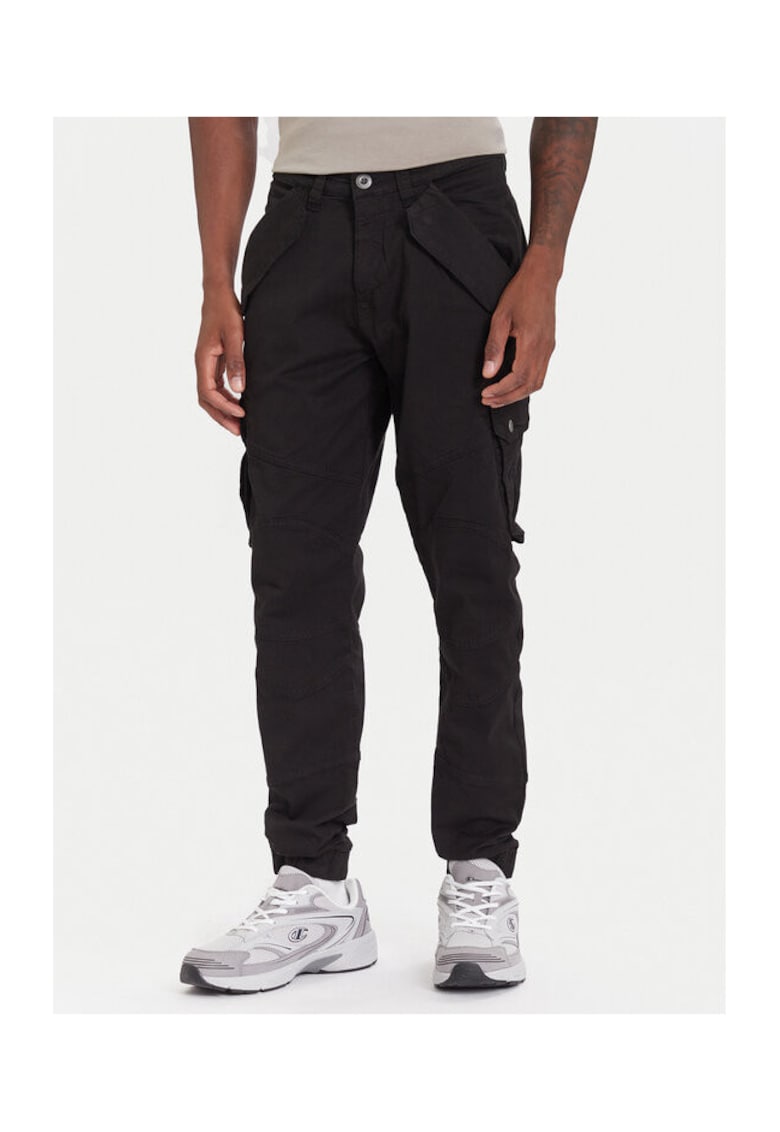 Pantaloni pentru barbati - bumbac/elastan - negru
