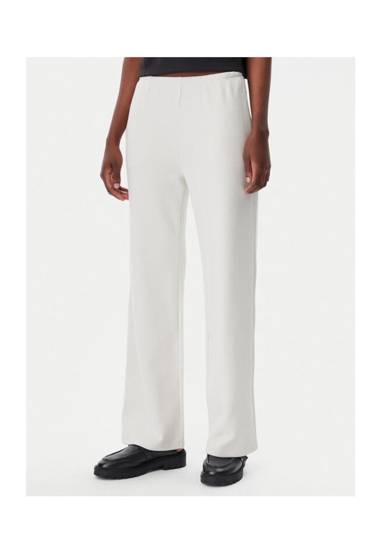 Pantaloni dama - Ecru - viscoza - bumbac - elastan - Ecru