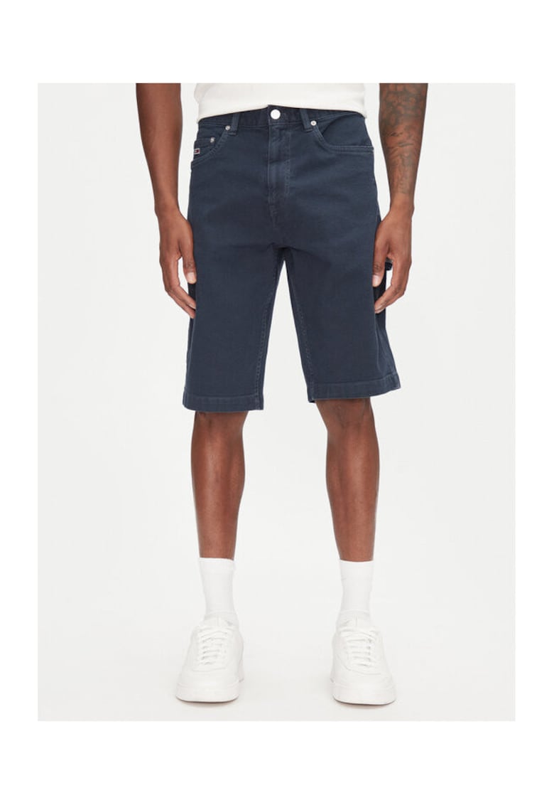 Pantaloni scurti barbati bleumarin - tesatura