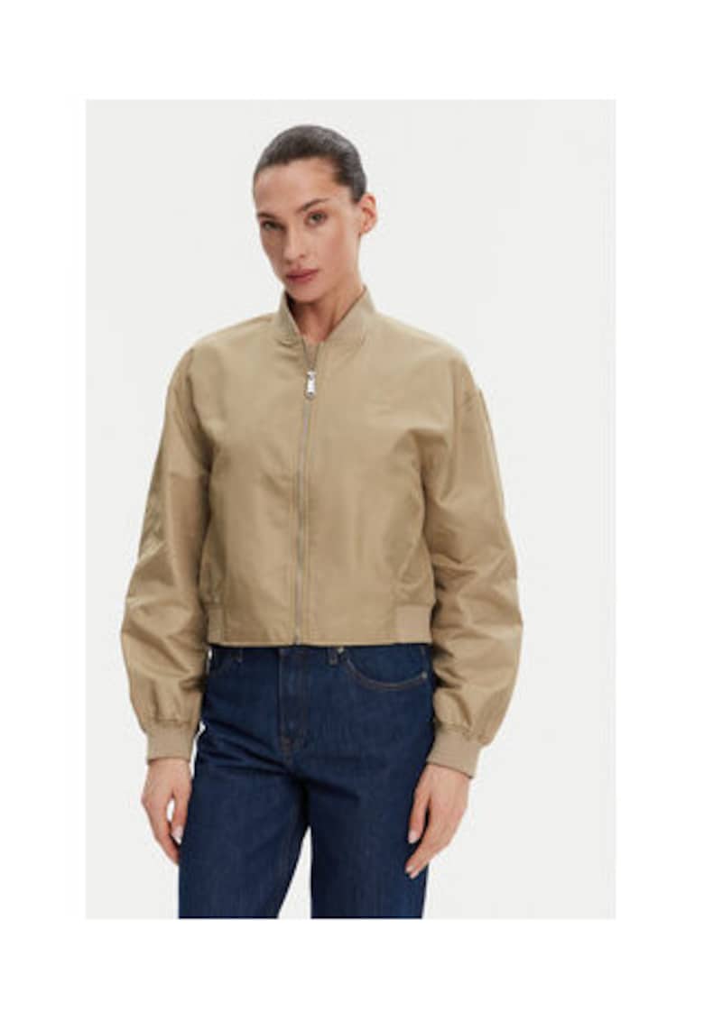 Geaca bomber dama - bej - nylon reciclat - Bej