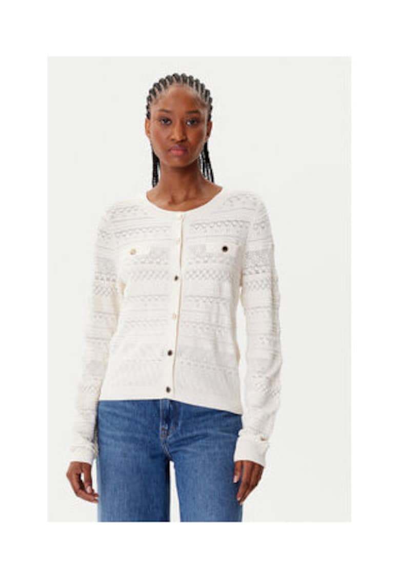 Cardigan de dama - Bej - 70% viscoza - 30% poliamida - Bej