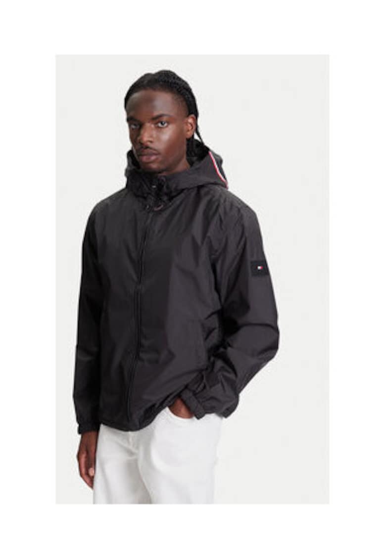 Geaca de tranzitie barbati - neagra - 100% poliester reciclat -
