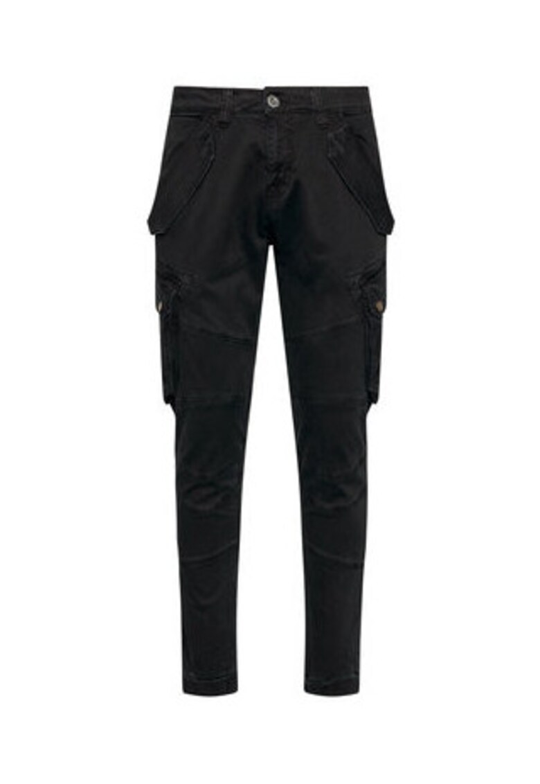 Pantaloni pentru barbati - bumbac/elastan - negru