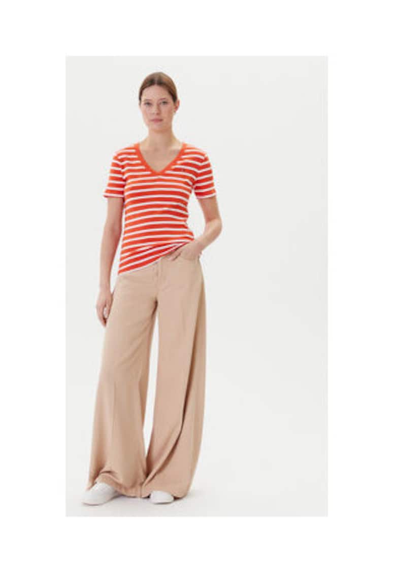 Tommy Hilfiger Tricou pentru femei - bumbac - portocaliu/alb -