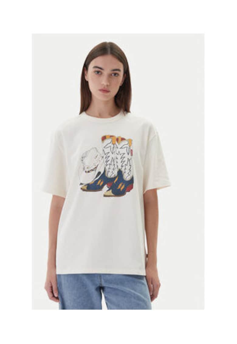 Tricou dama - Bumbac - Ecru -