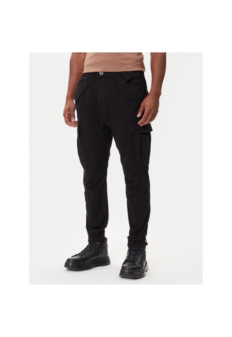 Pantaloni sport barbati - bumbac/elastan - negru