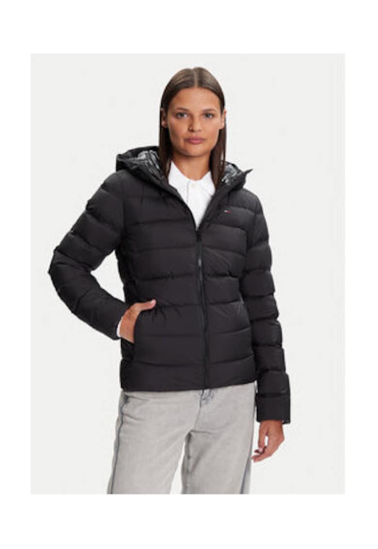 Geaca umpluta cu puf pentru femei - Negru - 100% poliester reciclat -