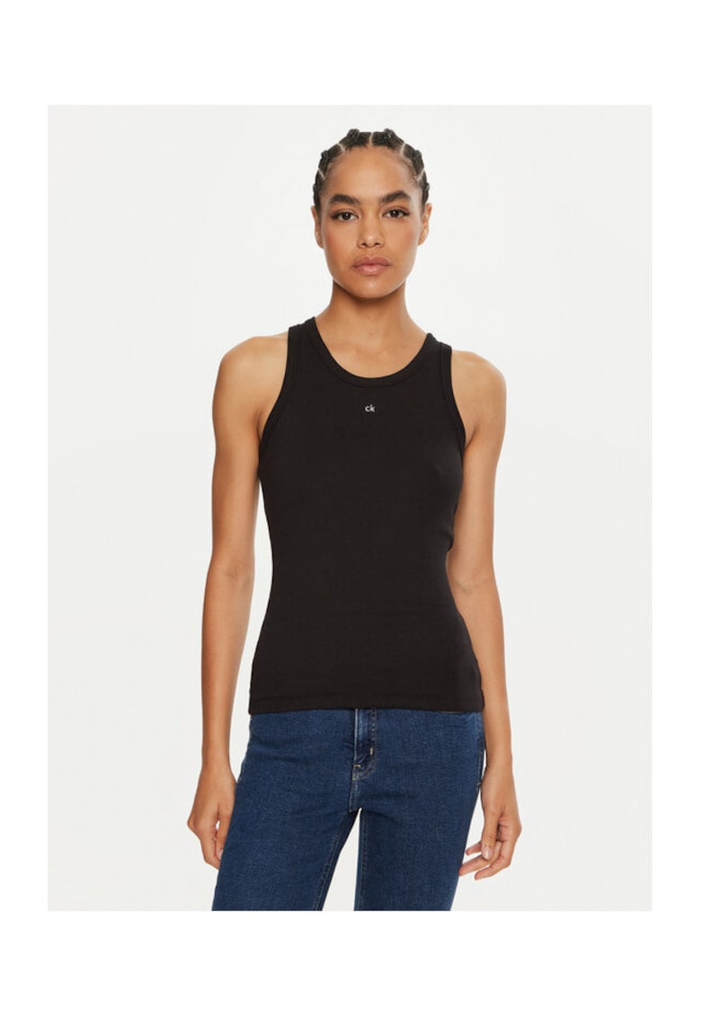 Calvin Klein Top Dama - Negru - bumbac si elastan