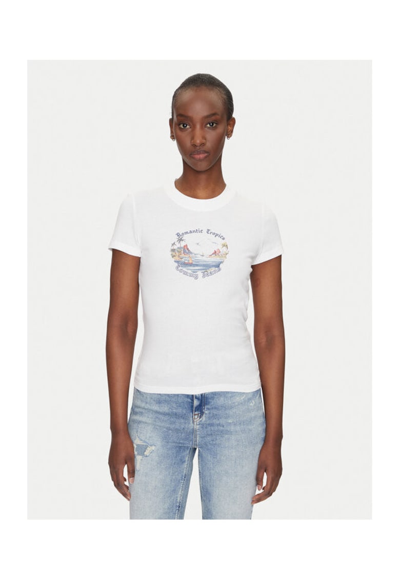 Tricou Dama - Ecru - bumbac