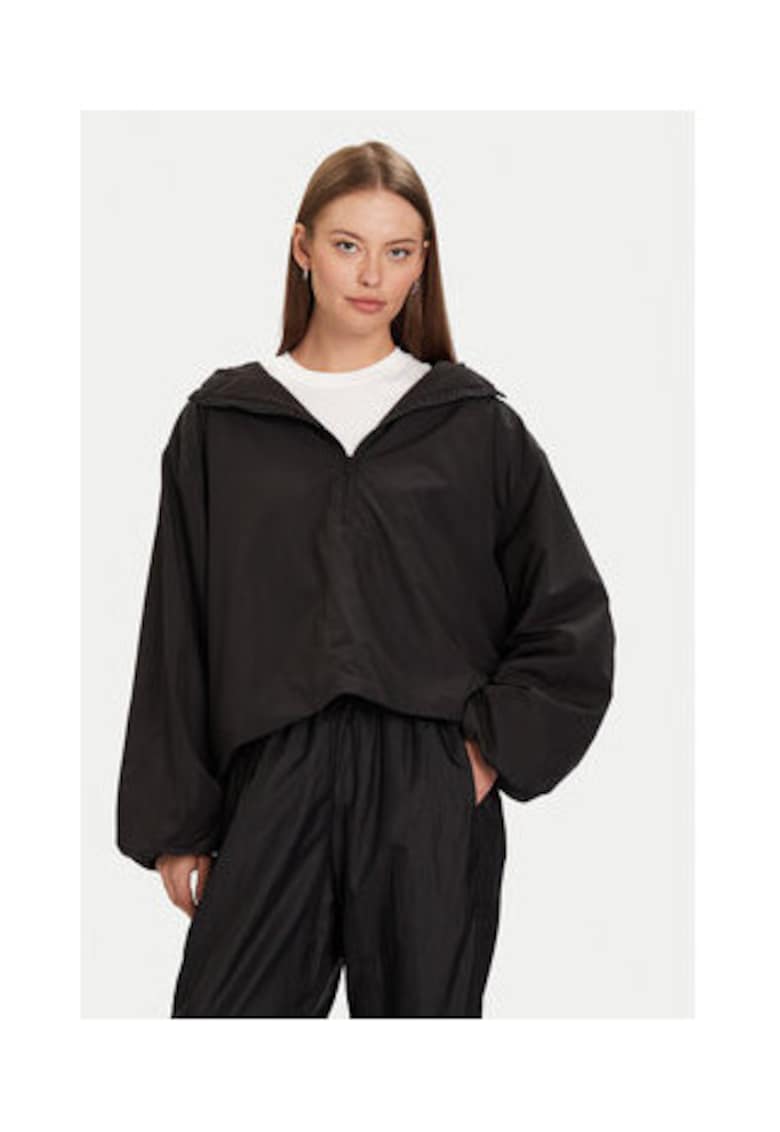 Jacheta de vant dama - neagra - poliester reciclat