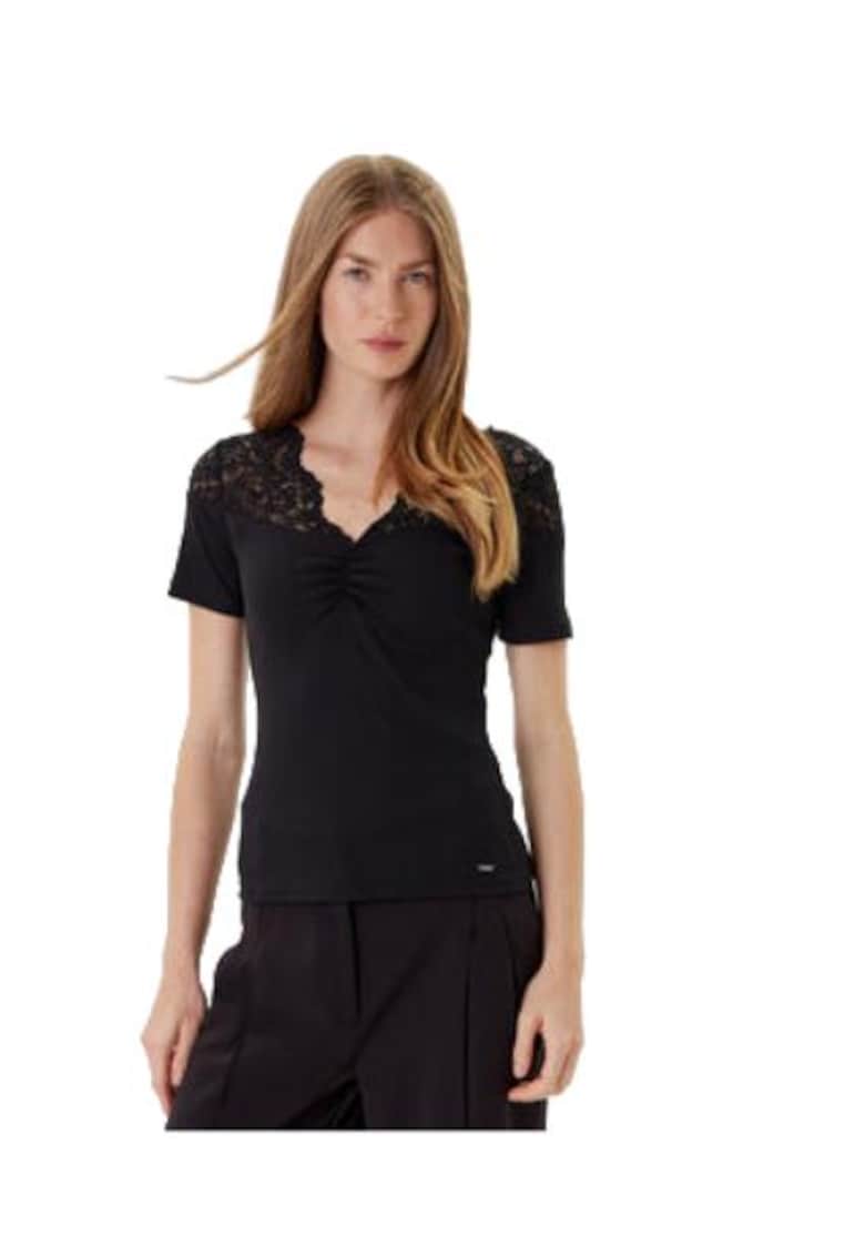 Tricou dama - viscoza/poliester/elastan - negru -