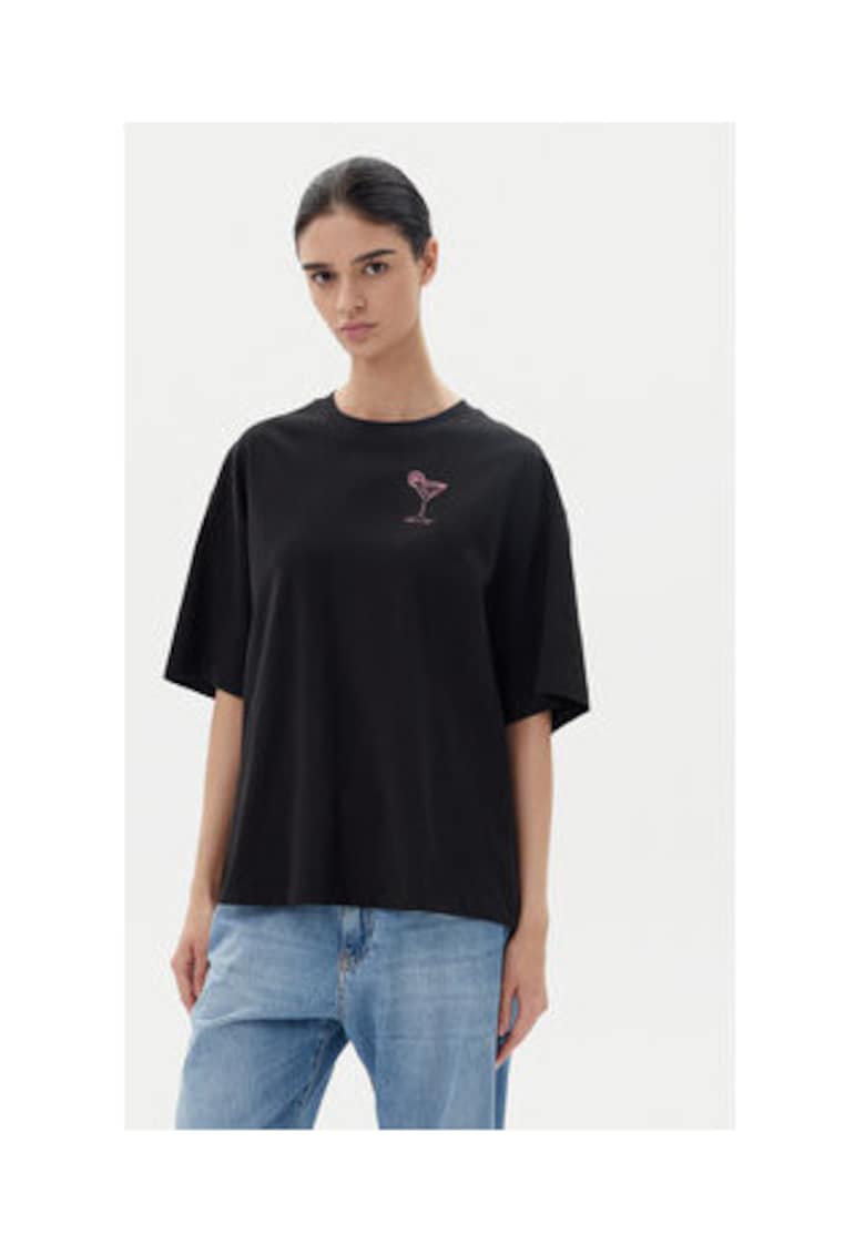 Tricou dama - Bumbac - Negru - Negru