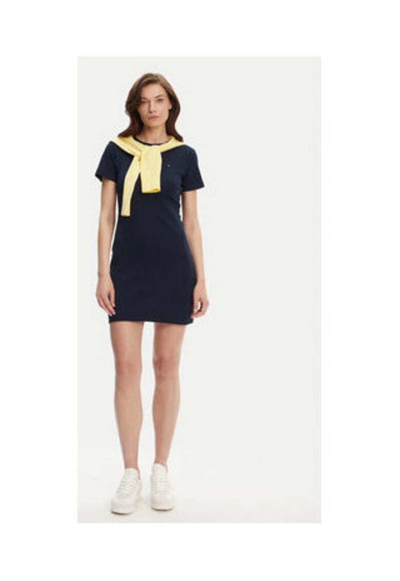 Rochie casual Dama - bleumarin - 100% bumbac
