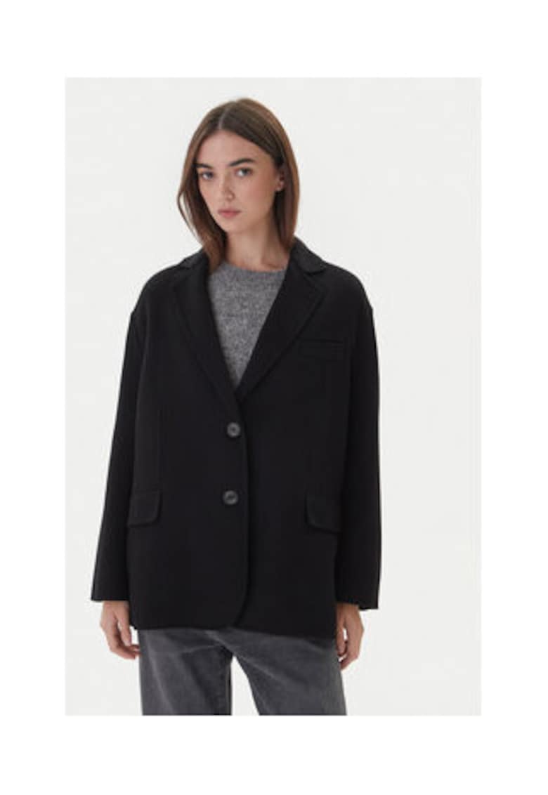 Palton dama - negru - 50% lana - 50% poliester - Negru