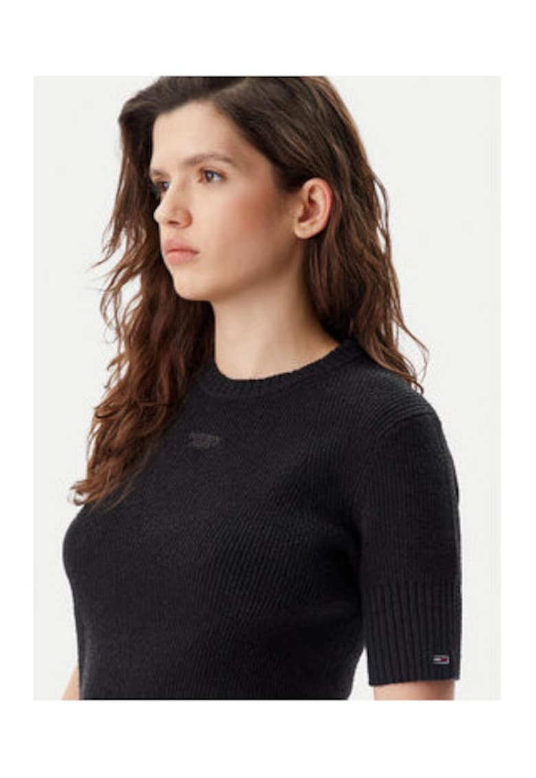 Pulover de dama - Negru - 80% poliester - 20% viscoza -