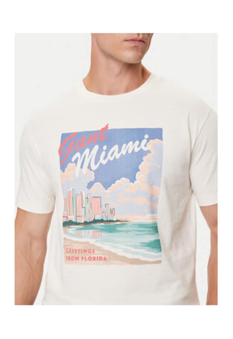 Tricou barbati - ecru - 100% bumbac -