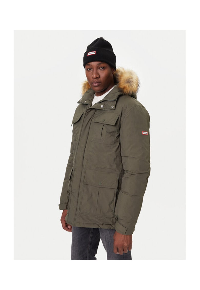 Geaca barbati - parka - verde - 100% nailon