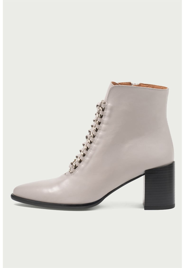 Botine de piele lacuita cu varf ascutit Danielle