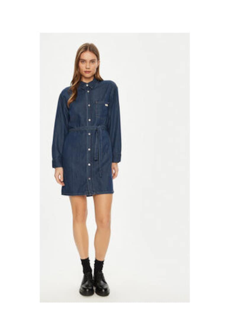 Rochie din denim Dama - bleumarin - 50% bumbac - 40% lyocell - 10% modal -