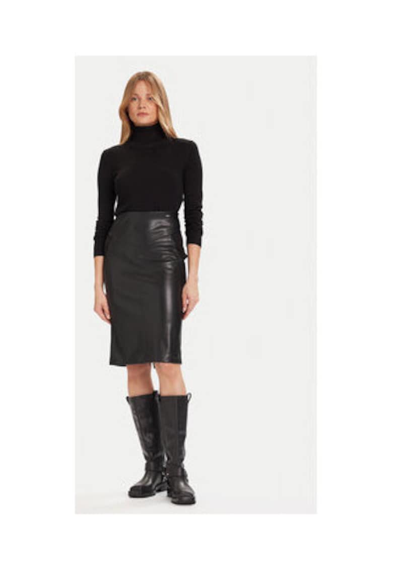 Fusta - imitatie de piele - neagra - 100% imitatie de piele
