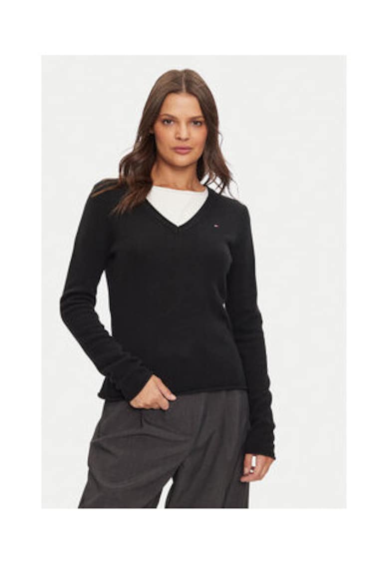 Pulover Dama - Negru - 100% lana reciclata - Negru