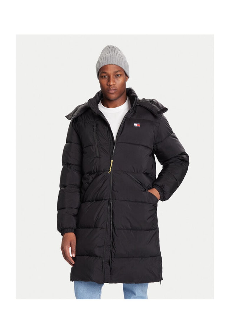 Geaca de iarna barbati - negru - 100% nailon reciclat -