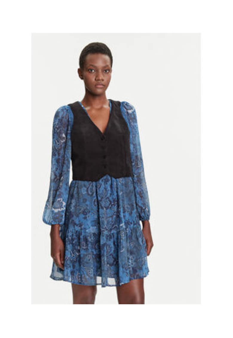 Rochie casual Dama - albastru - 100% poliester -