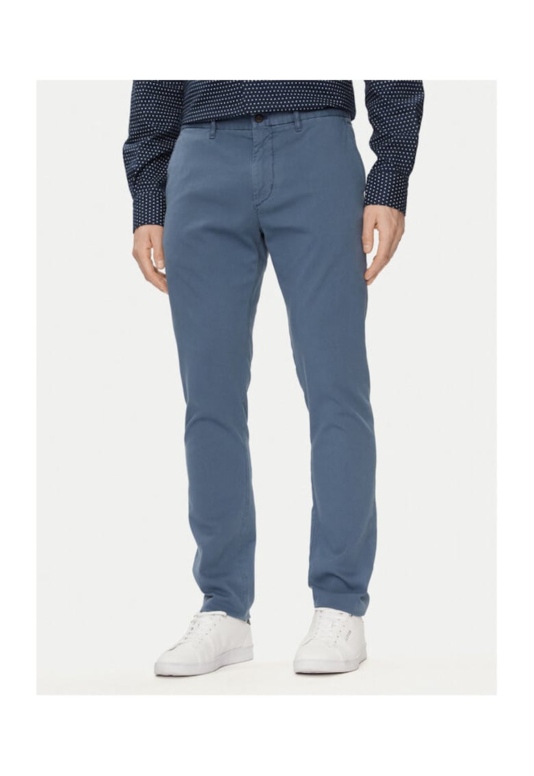 Pantaloni chino barbati - Albastru - 60% bumbac organic - 37% bumbac - 3% elastan - 33/32