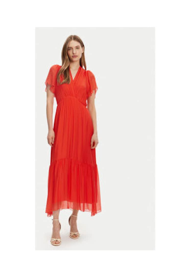 Rochie de vara portocalie - 70% viscoza - 30% matase - Portocaliu