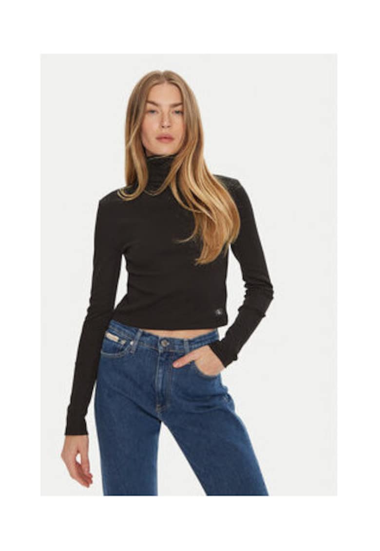 Bluza dama negru - bumbac/elastan -