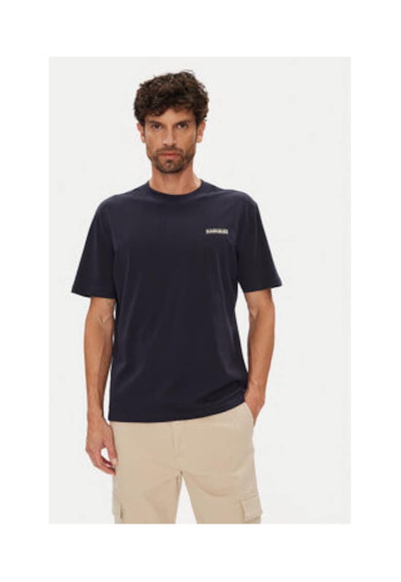 Napapijri Tricou barbati bleumarin - din bumbac 100%