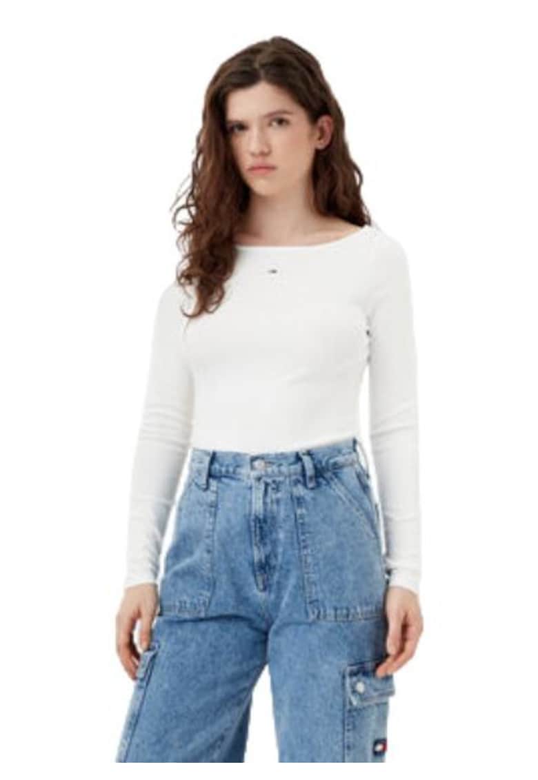 Bluza dama - bumbac/elastan - alb